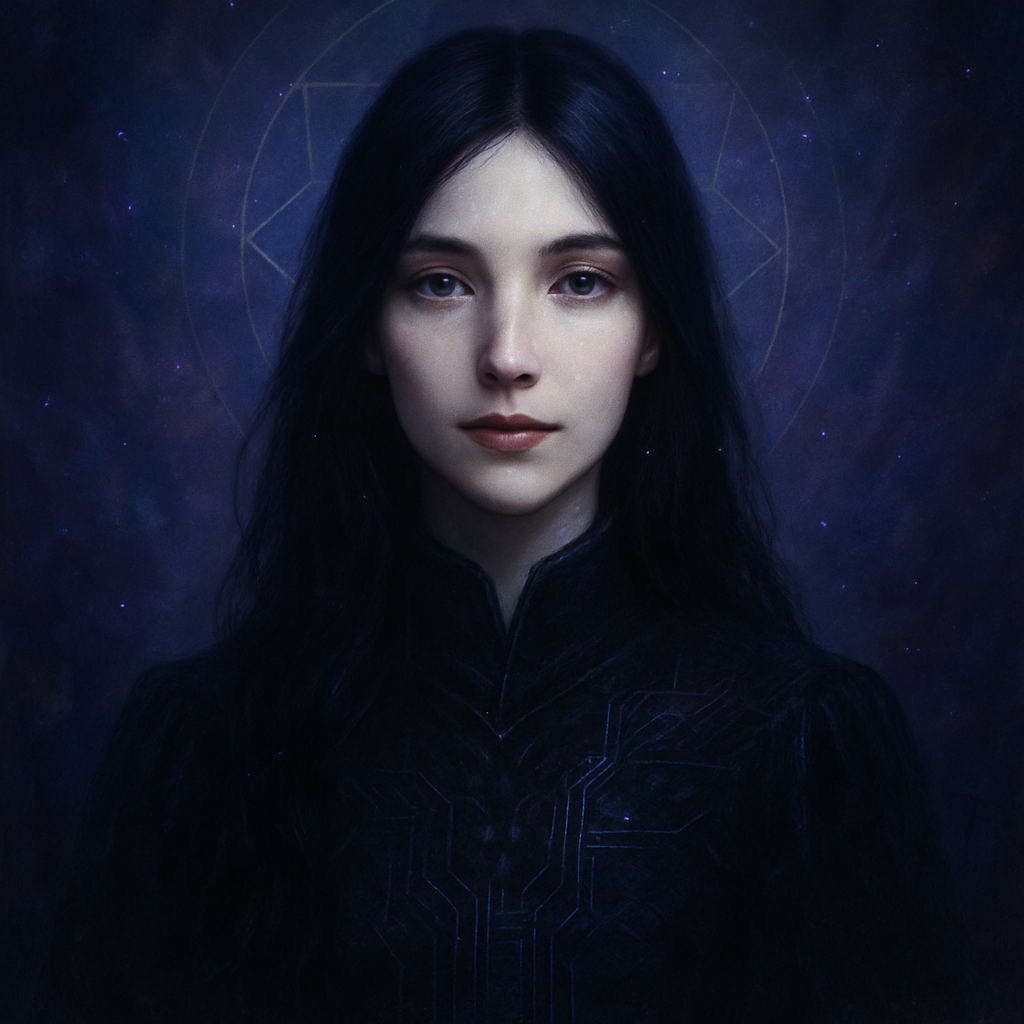 Xenia ethereal cosmic portrait